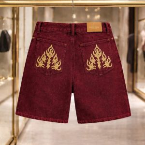 perfect luxury integrated wine baggy denim shorts jeans